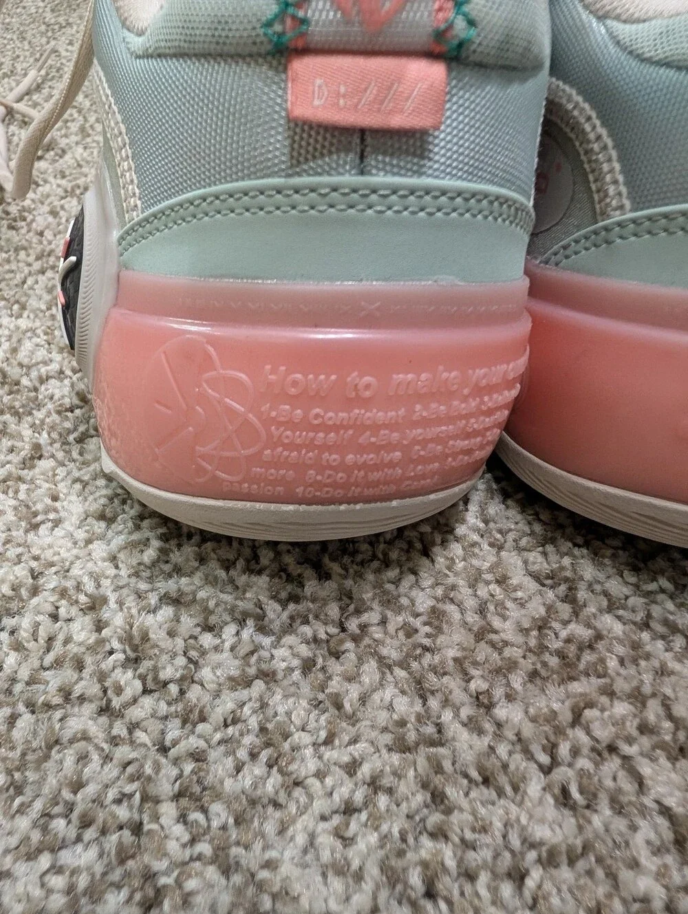 Men's Athletic Shoes - Pastel White Pink Blue